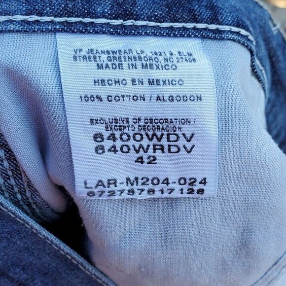 Wrangler Mens Sz 42 Denim Blue Jean Shorts Carpenter - Picture 3 of 3